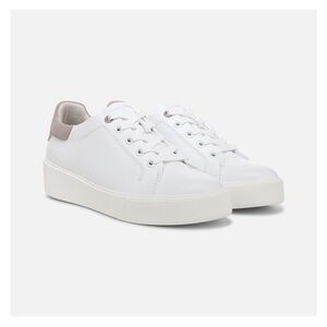 Naturalizer Morrison 2.0 Lace Up Sneaker White / Turtledove Taupe Leather NIB